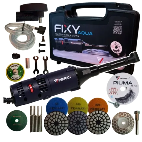 FERRATI FIXY AQUA 2026 MINI SZLIFIERKA / WIERTARKA 550W ZESTAW WALIZKA OSPRZĘT