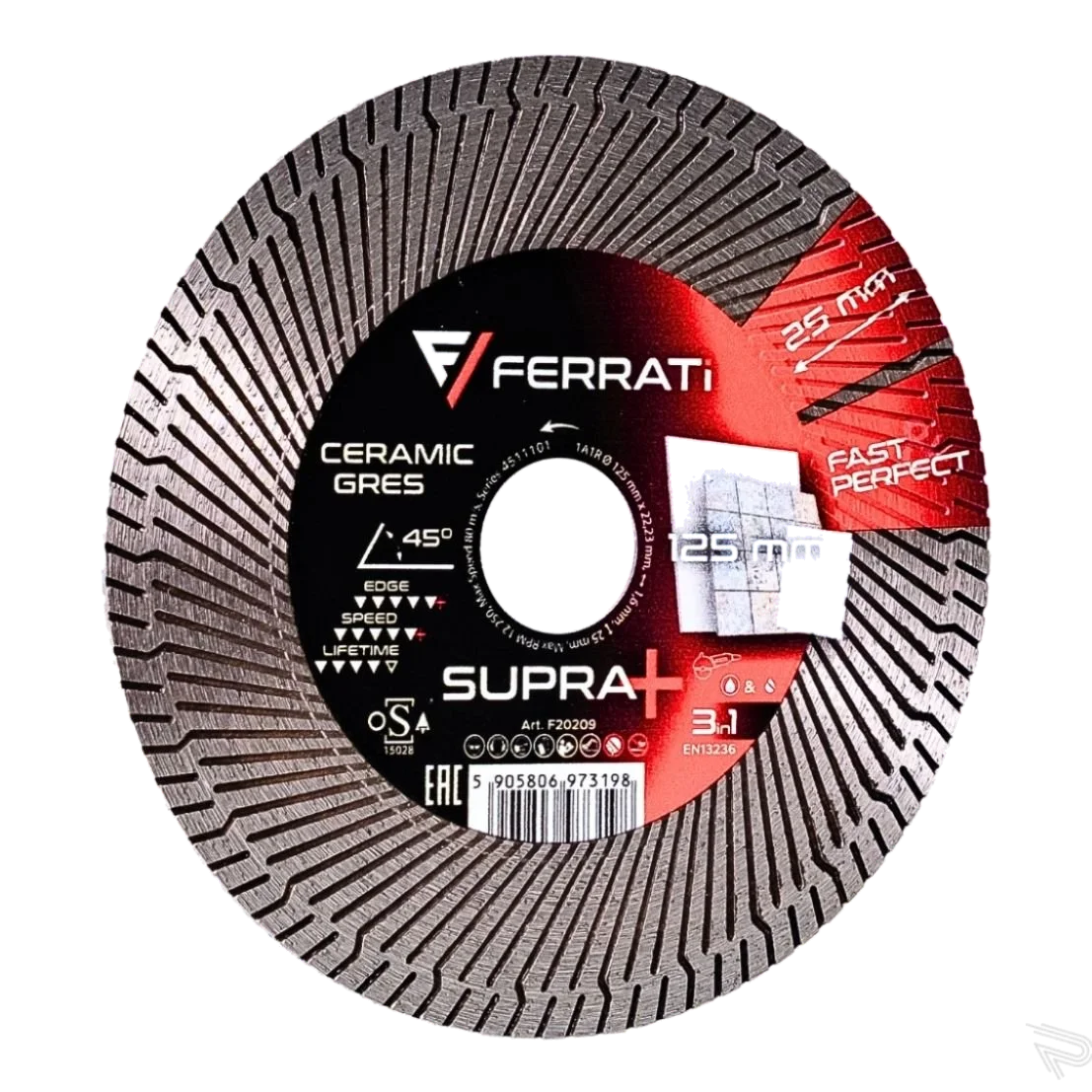 TARCZA FERRATI SUPRA + PLUS diamentowa tnąca i szlifująca 125mm - obrazek 4