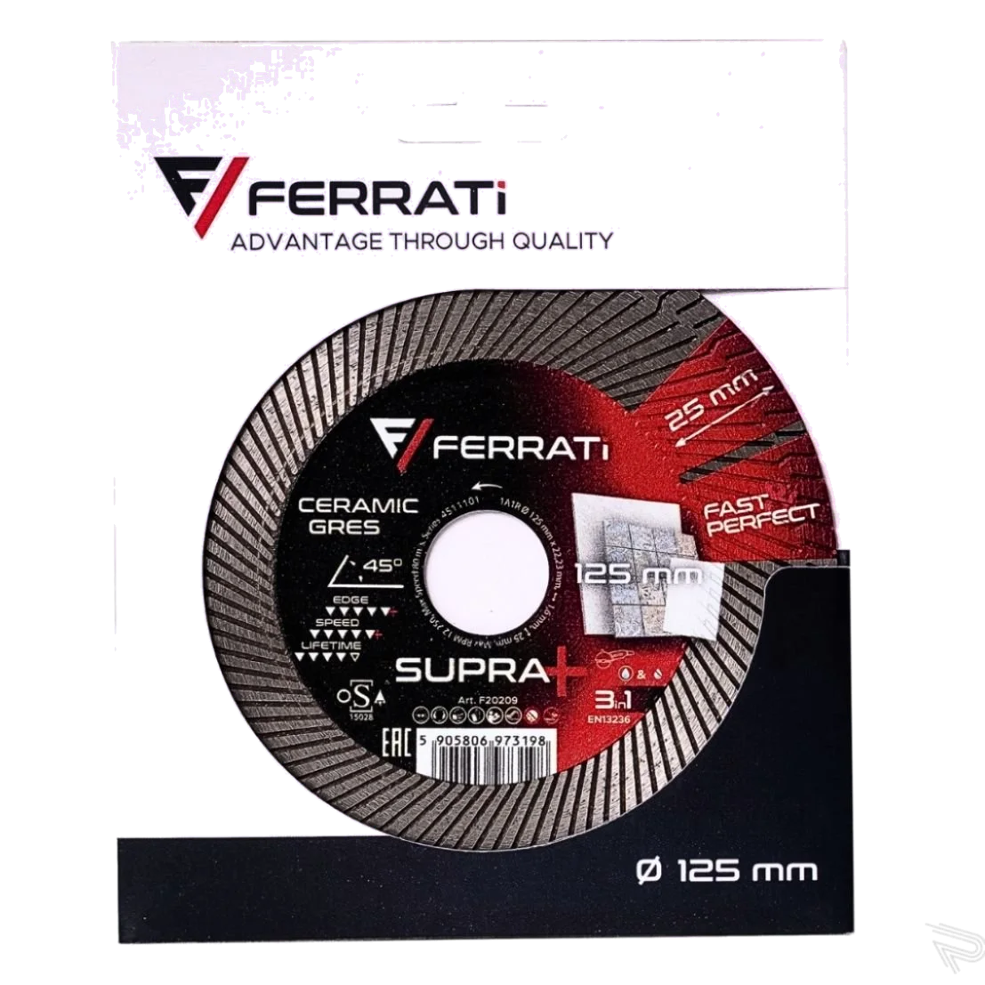 TARCZA FERRATI SUPRA + PLUS diamentowa tnąca i szlifująca 125mm - obrazek 2