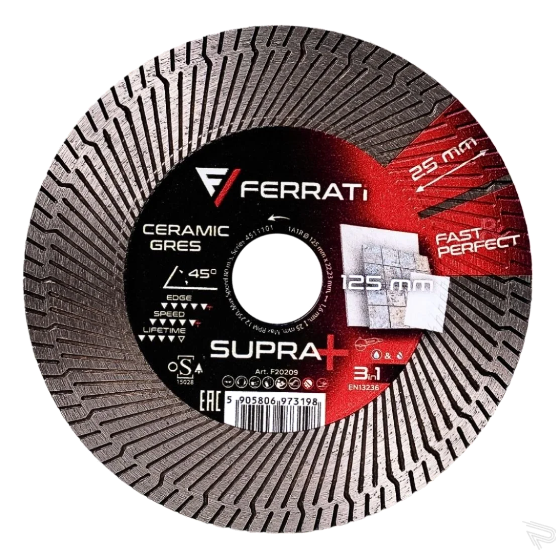 TARCZA FERRATI SUPRA + PLUS diamentowa tnąca i szlifująca 125mm