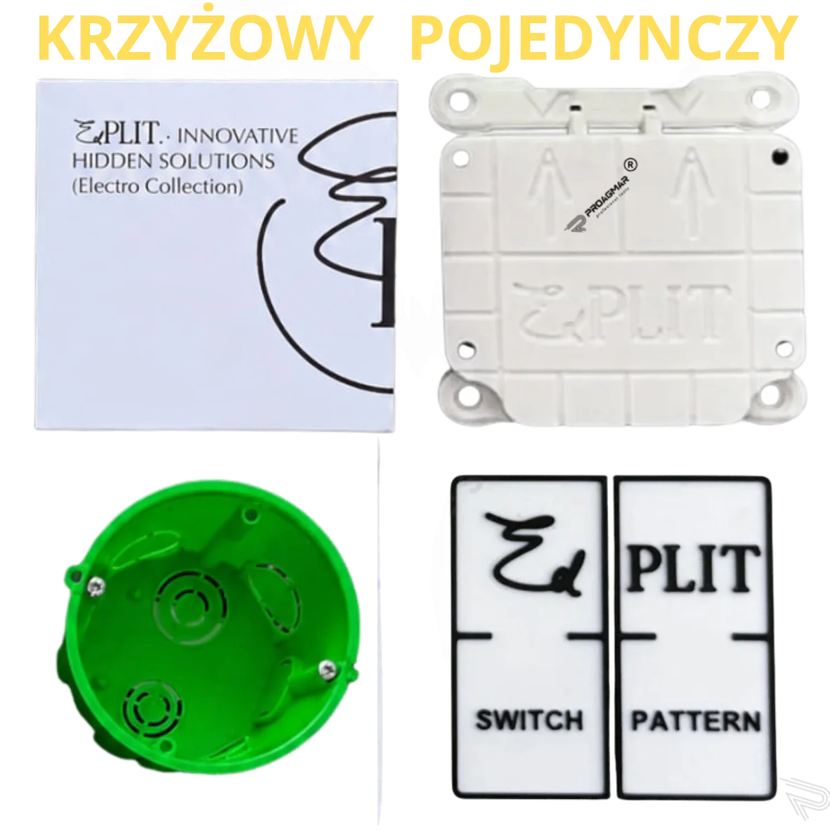 WŁĄCZNIK EDPLIT POJEDYNCZY KRZYŻOWY LICOWANY Z PŁYTKĄ BEZ RAMKI