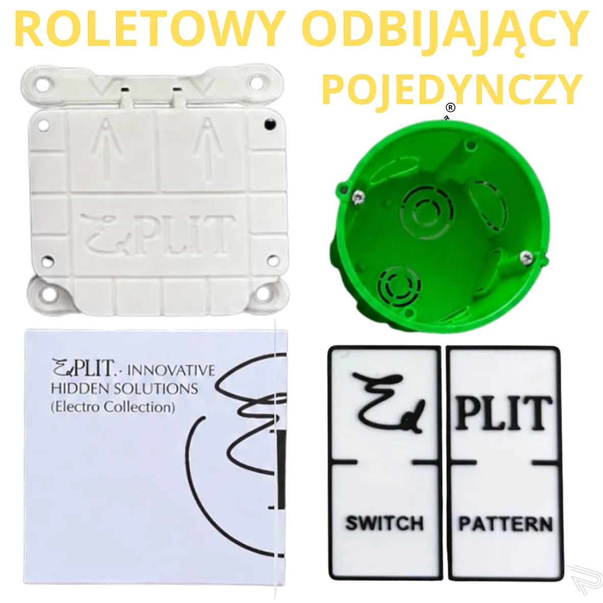 WŁĄCZNIK ROLETOWY ODBIJAJĄCY EDPLIT POJEDYNCZY LICOWANY Z PŁYTKĄ BEZ RAMKI