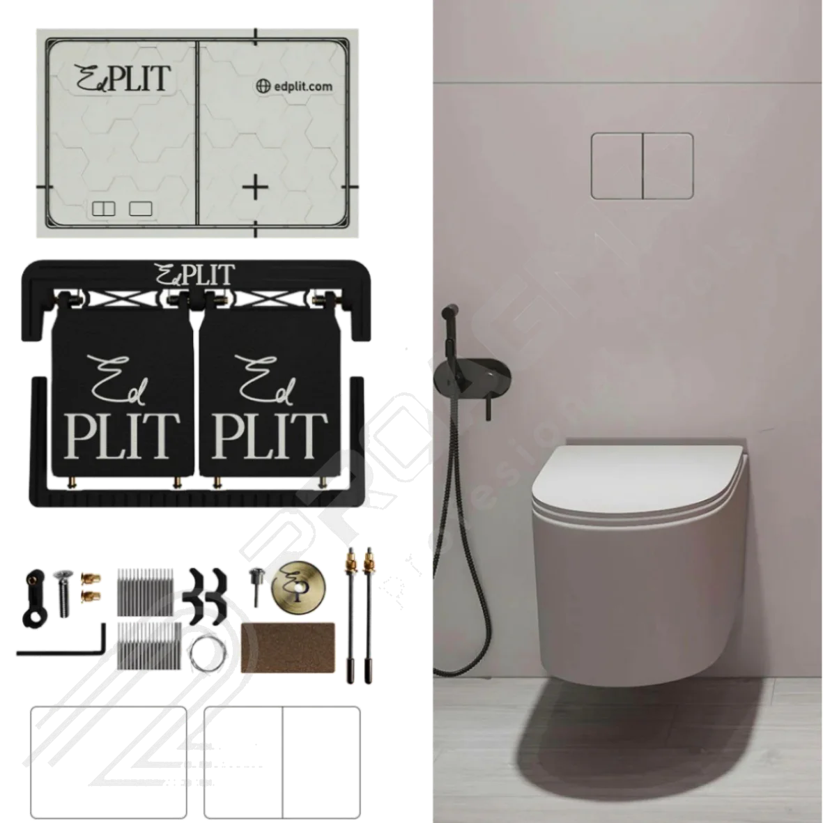 PRZYCISK WC BEZRAMKOWY M4 10043 UNIWERSALNY LICOWANY Z PŁYTKĄ GEBERIT SIGMA, DELTA, OMEGA - TECE - VIEGA - NOKEN - CERSANIT - JOMOTECH - VITRA - ALCAPLAST - obrazek 14