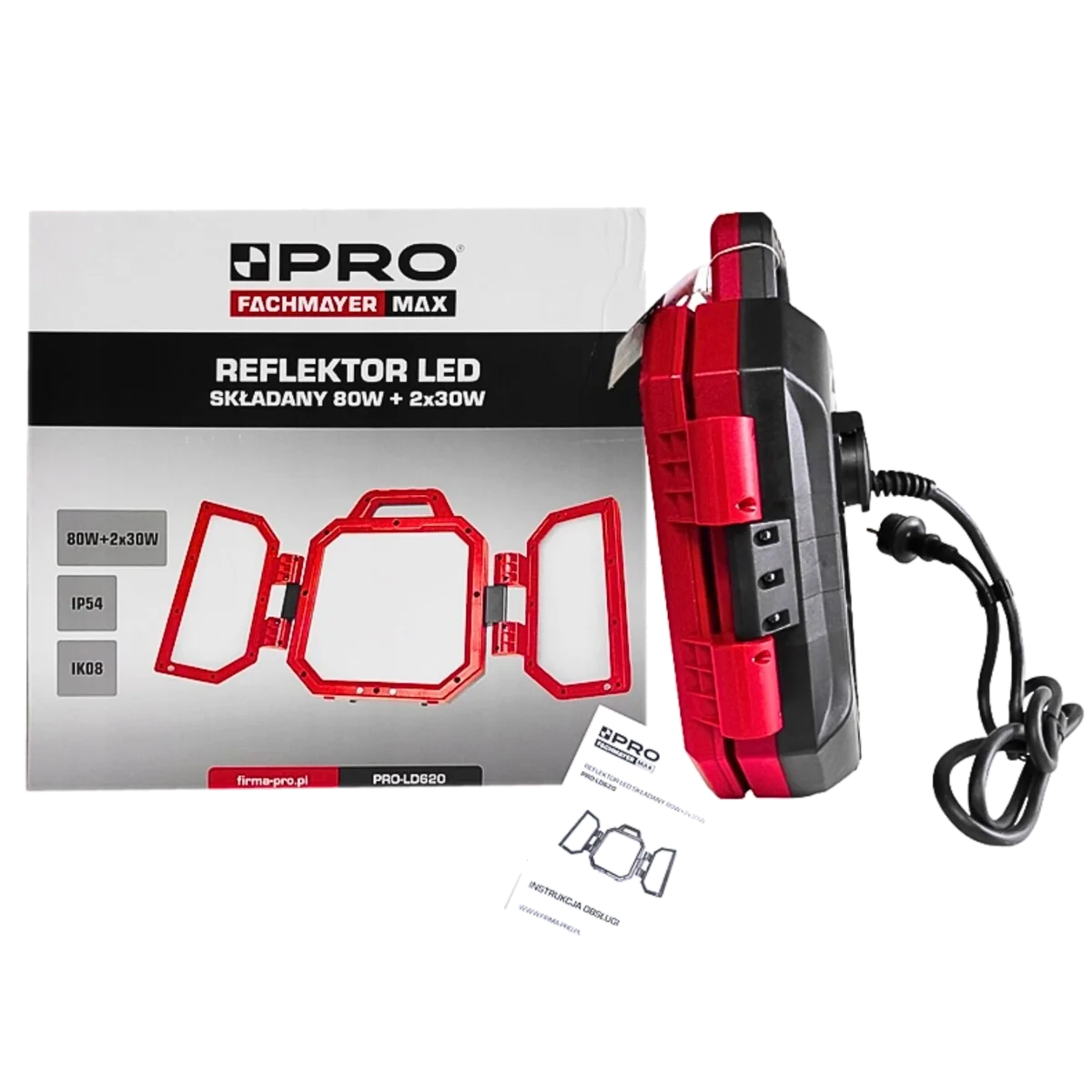 LAMPA REFLEKTOR LED SKŁADANY 80 W + 2 X 30 W PRO, zdjęcie 4
