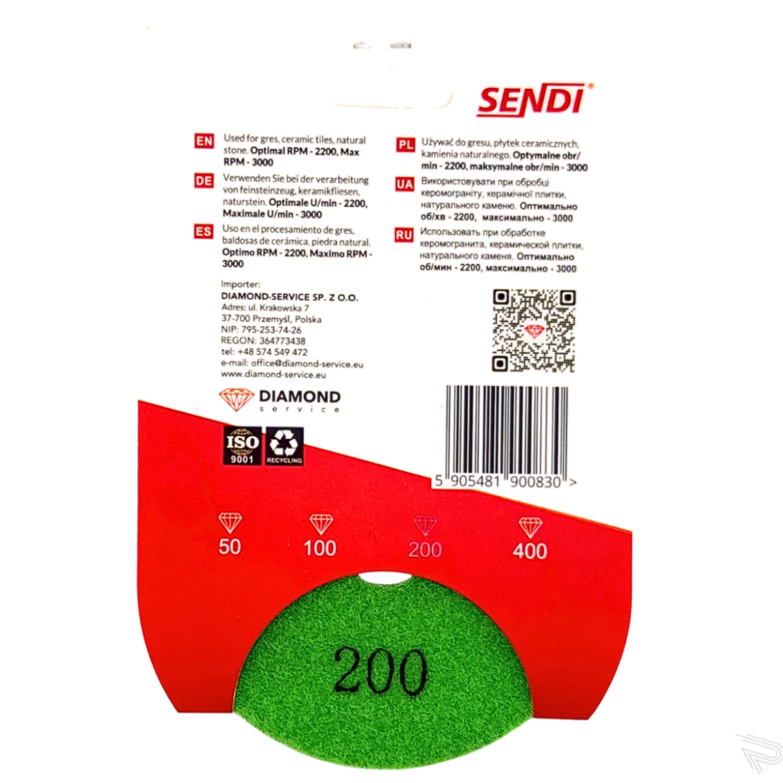 PAD DYSK POLERSKI SENDI T-REX Ø100 #200 DO SZLIFOWANIA GRESU - obrazek 3
