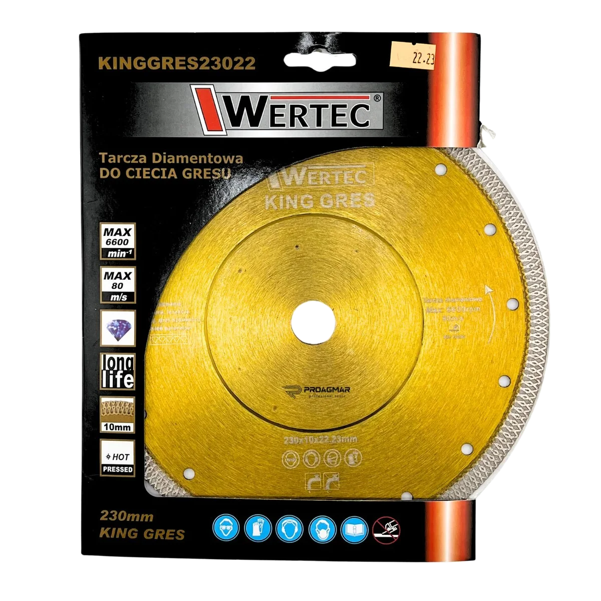 Tarcza Wertec KING GRES 230mm 22,23mm 1,6mm, zdjęcie 3