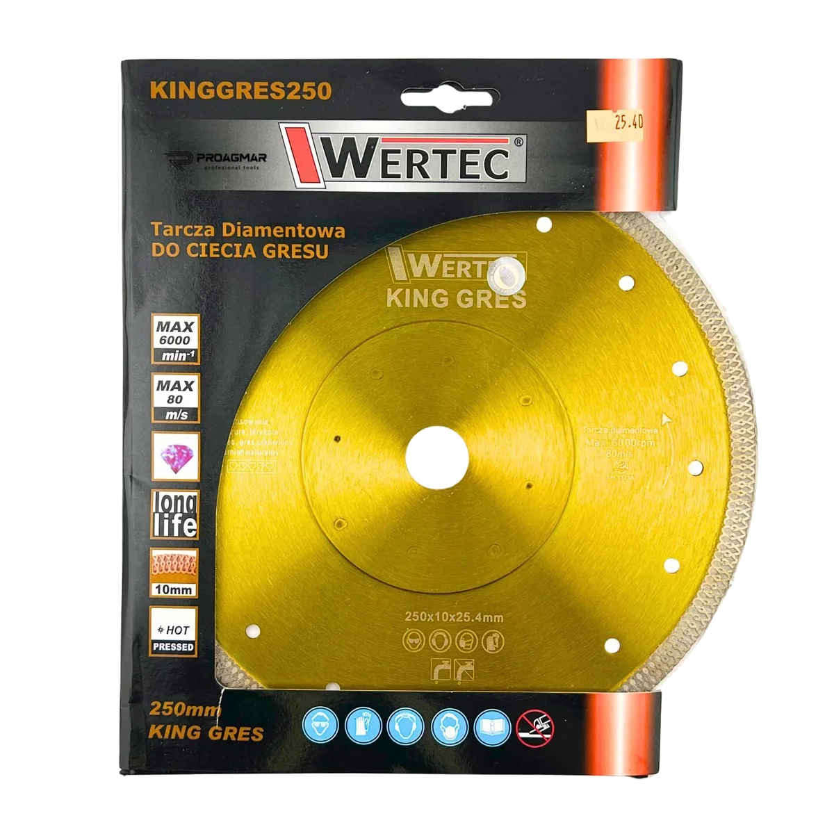 Tarcza Wertec KING GRES 250mm 25,4mm 1,7mm, zdjęcie 2