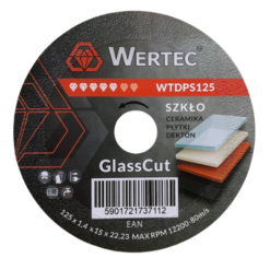TARCZA DO SZKŁA PŁYTEK GRESU WERTEC 125mm WTDPS125