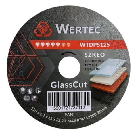 TARCZA DO SZKŁA PŁYTEK GRESU WERTEC 125mm WTDPS125