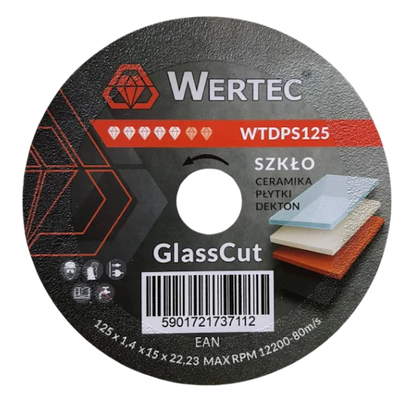 TARCZA DO SZKŁA PŁYTEK GRESU WERTEC 125mm WTDPS125