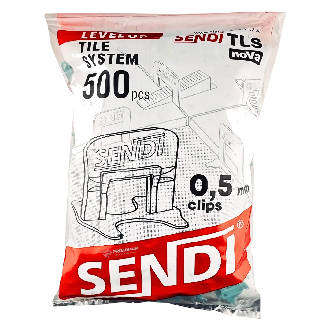 System poziomowania płytek Klipsy BRAMKI 0,5mm 500szt SENDI LEVEL UP - obrazek 2