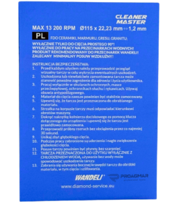 TARCZA WANDELI CLEANER MASTER ø115mm 22,23mm 1,2mm PERFEKCYJNE CZYSTE CIĘCIE
