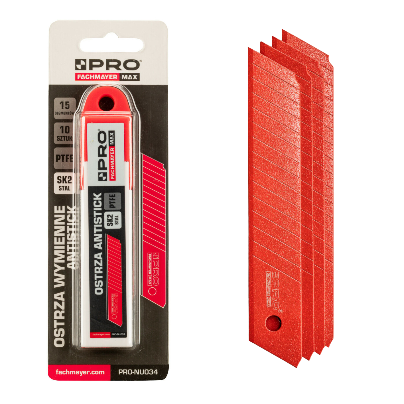 OSTRZA WYMIENNE PRO CZERWONE ANTISTATIK 18 mm 0.5mm 10 szt - obrazek 2