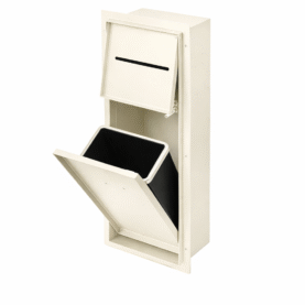 SZAFKA BIAŁA ŁAZIENKOWA DO ZABUDOWY DRZWI UCHYLNE + KOSZ