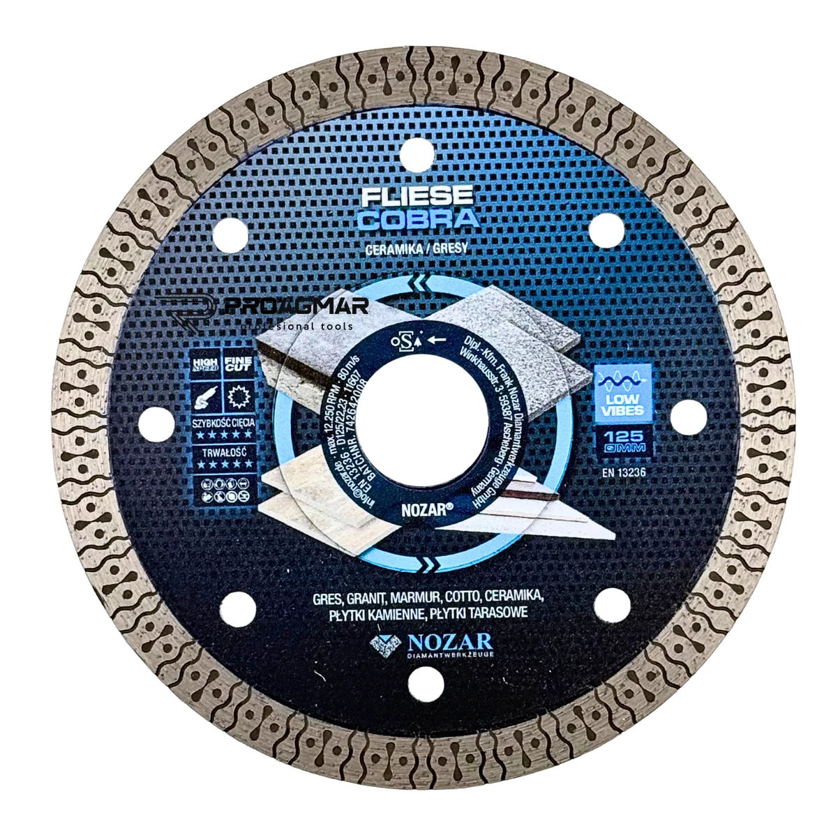 TARCZA DO GRESU I CERAMIKI NOZAR Cobra Fliese 125 mm