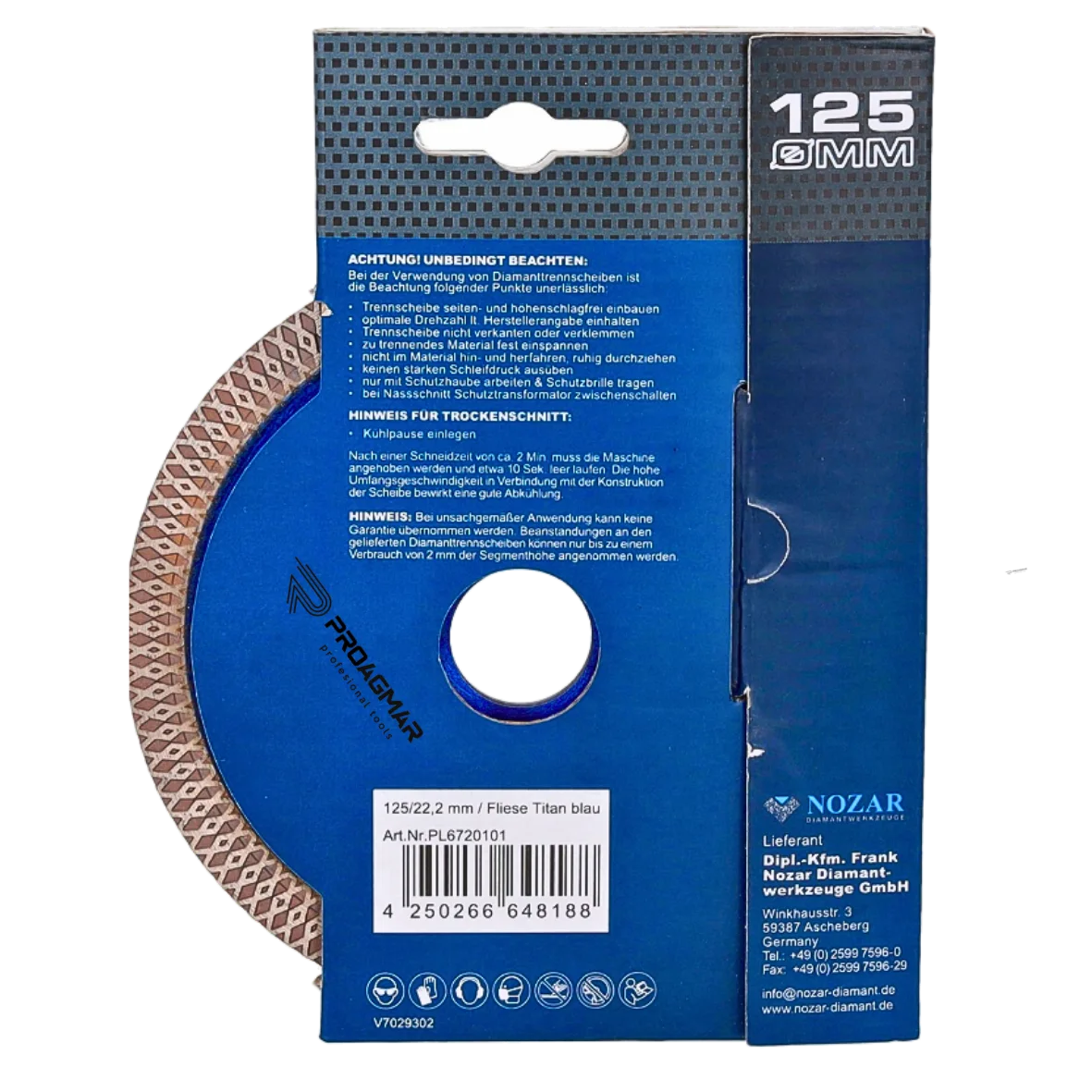 TARCZA DO GRESU I CERAMIKI NOZAR Titan Blau Fliese 125 mm - obrazek 6