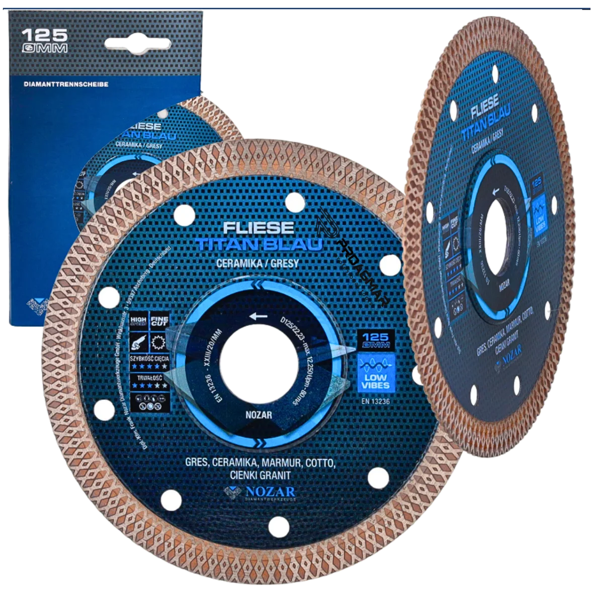 TARCZA DO GRESU I CERAMIKI NOZAR Titan Blau Fliese 125 mm - obrazek 3