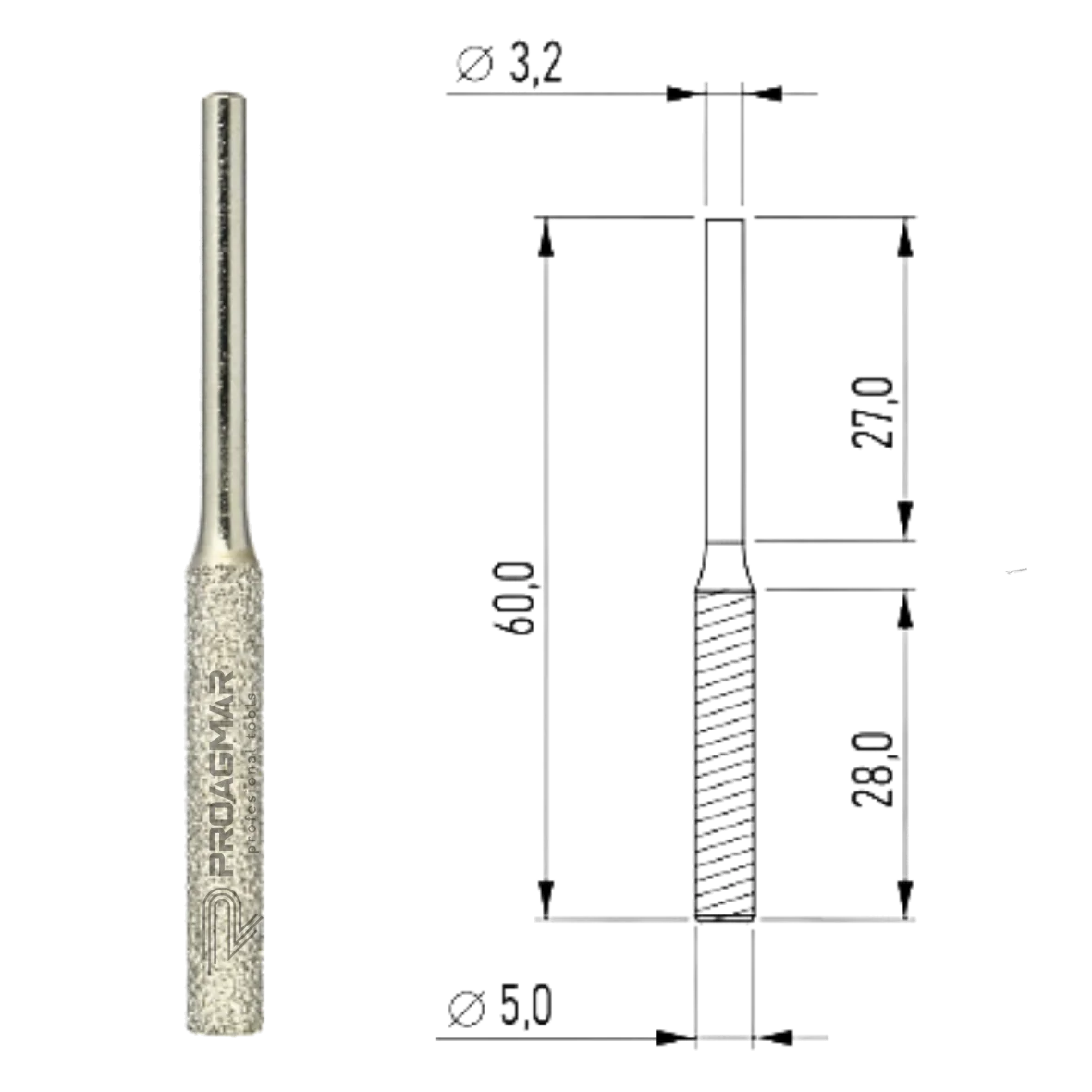 FREZ DIAMENTOWY 5 mm 2 sztuki PROXXON 28246 - obrazek 5