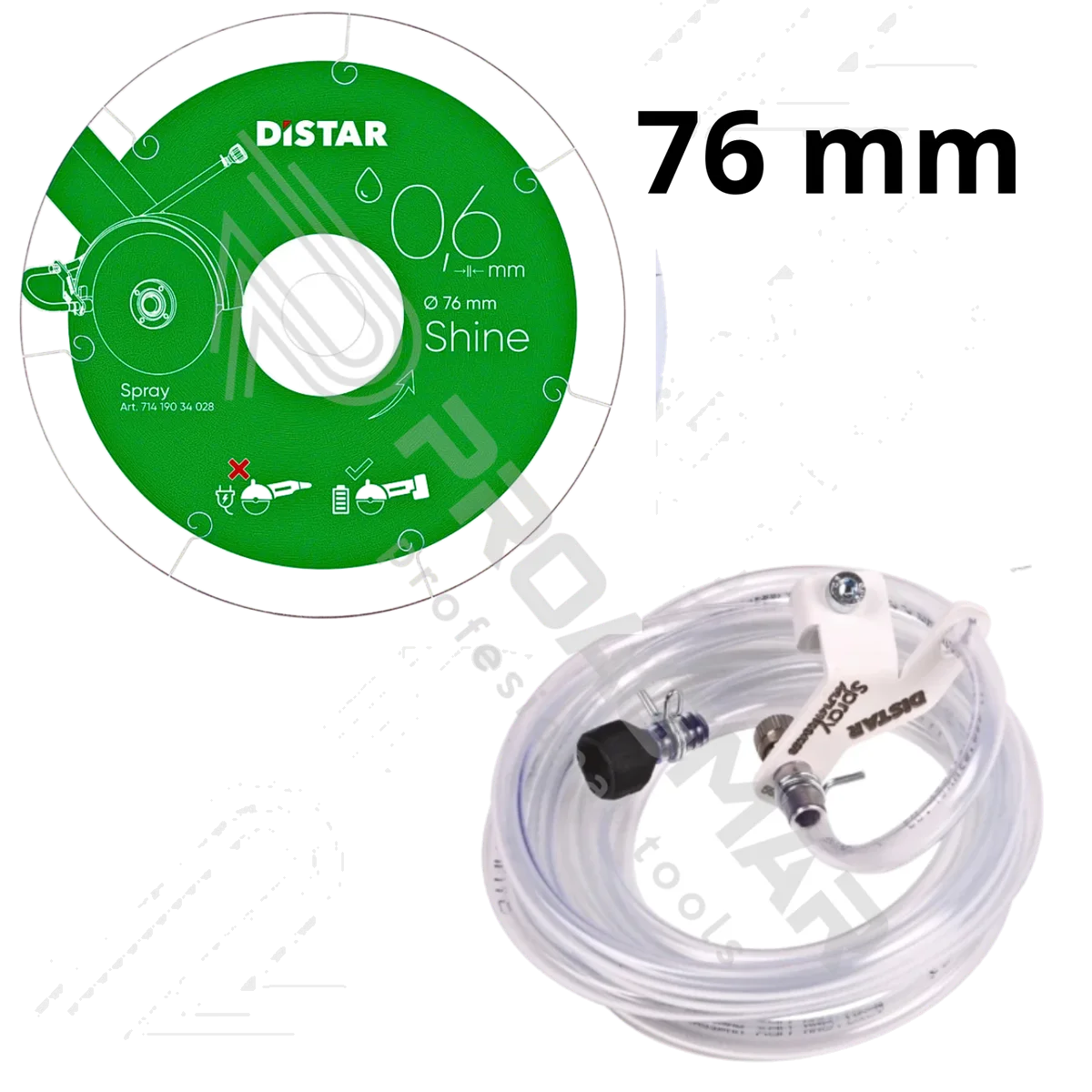 TARCZA DISTAR SHINE 0,6 mm 76mm + SPRAY SYSTEM