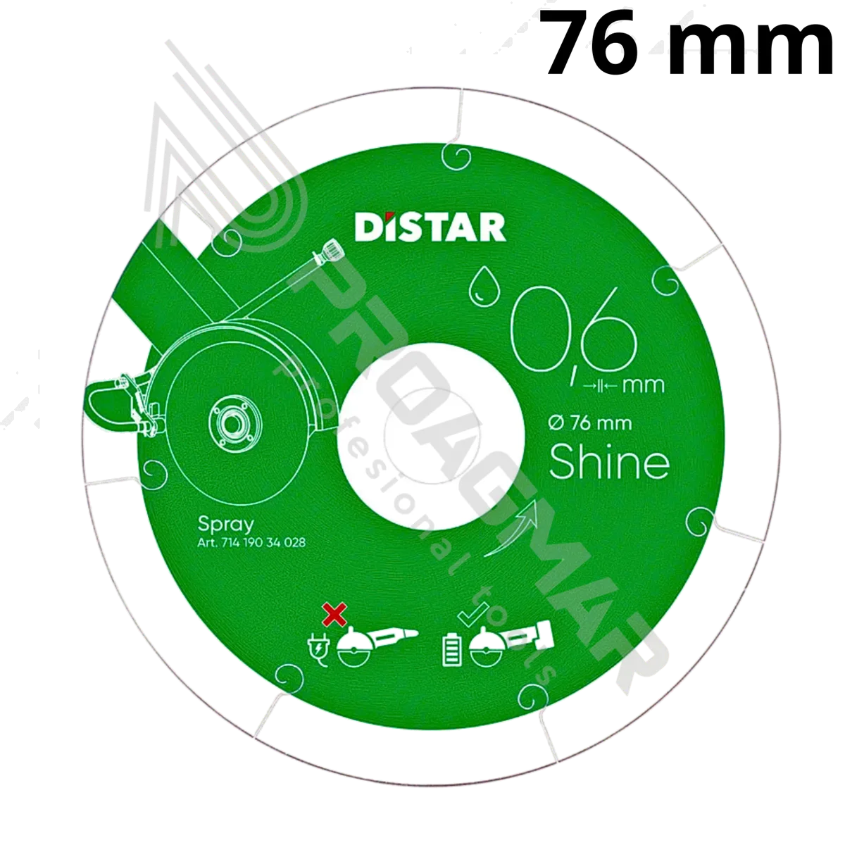 TARCZA DISTAR SHINE 0,6 MM PRECYZYJNE CIĘCIE 76 MM