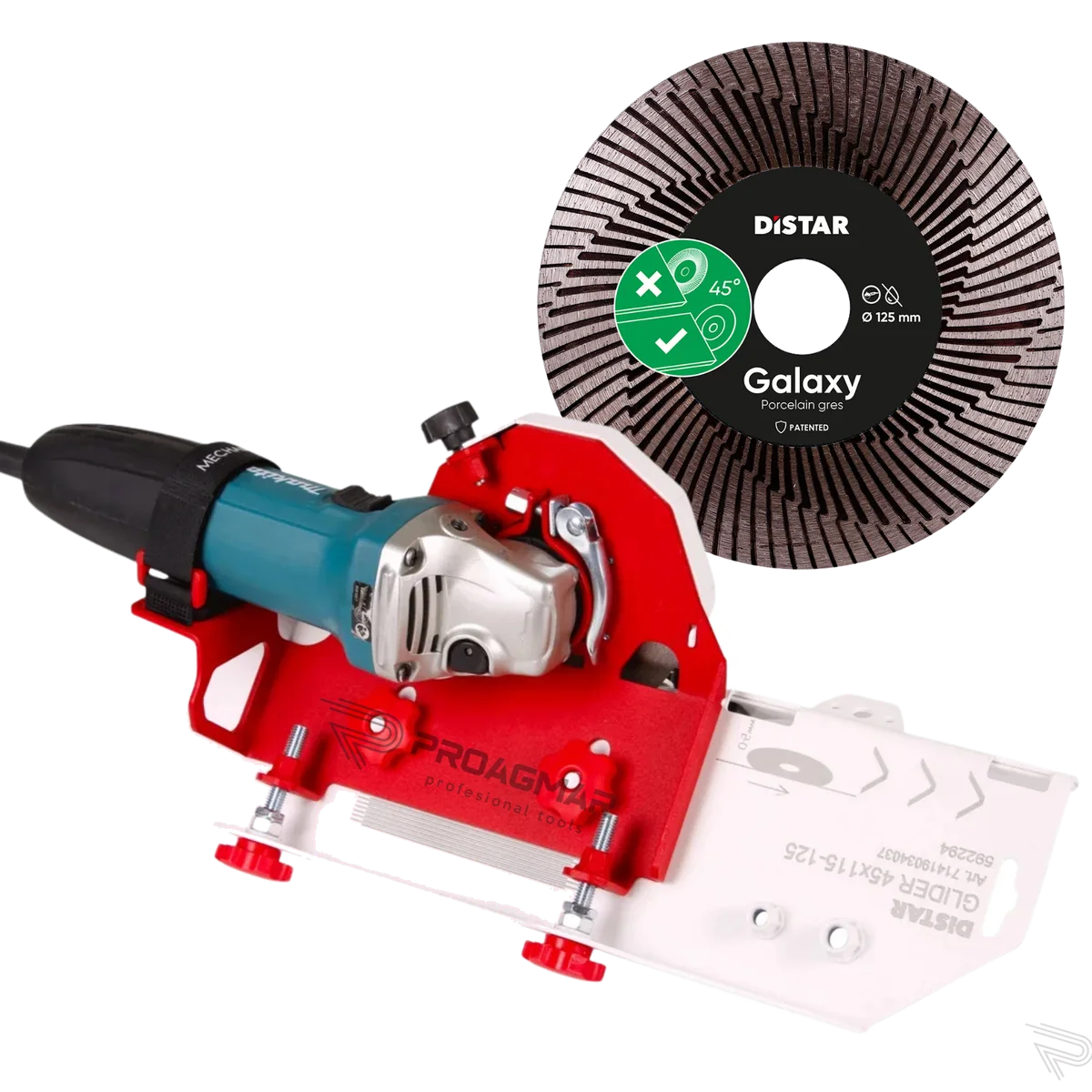 DO CIĘCIA POD KĄTEM DISTAR GLIDER 45° + TARCZA GALAXY 125mm