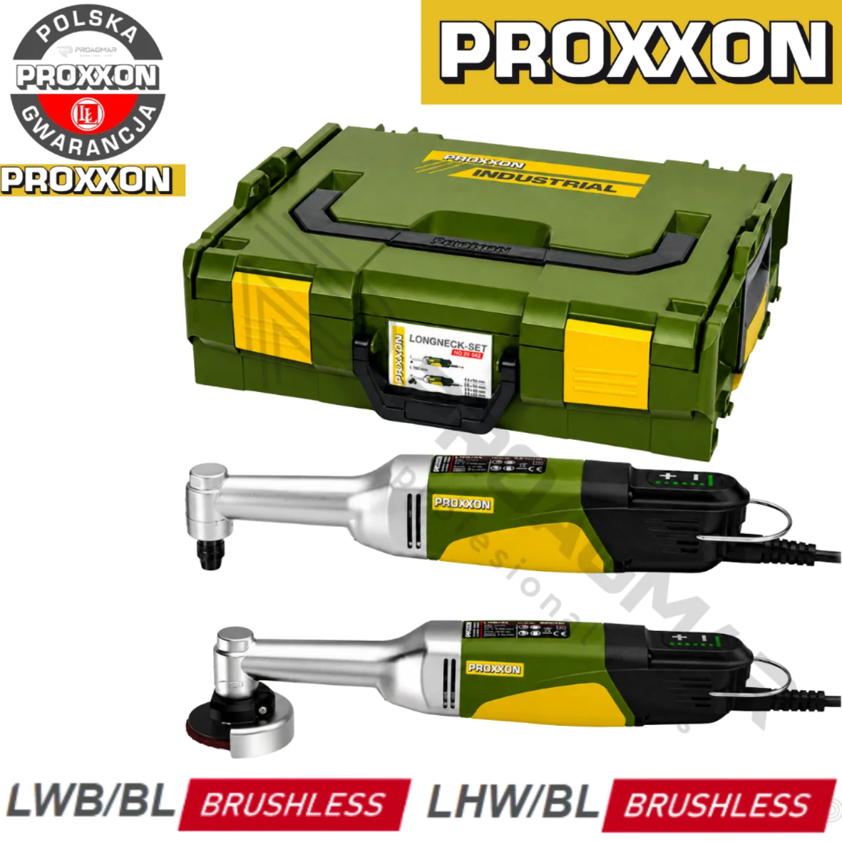 PROXXON 250W Szlifierka LHW/BL 29202 Wiertarka LWB/BL 29207 L-BOXX ZESTAW 29290