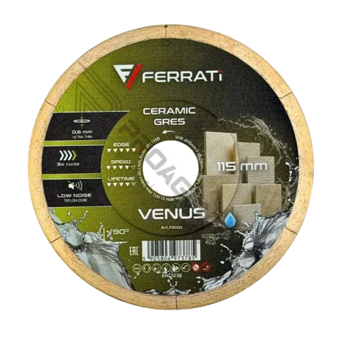 FERRATI VENUS TARCZA 0,6mm 115mm PRECYZYJNE CIĘCIE na mokro
