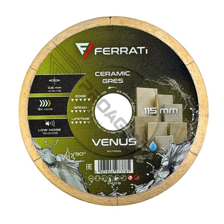 FERRATI VENUS TARCZA 0,6mm 115mm PRECYZYJNE CIĘCIE na mokro