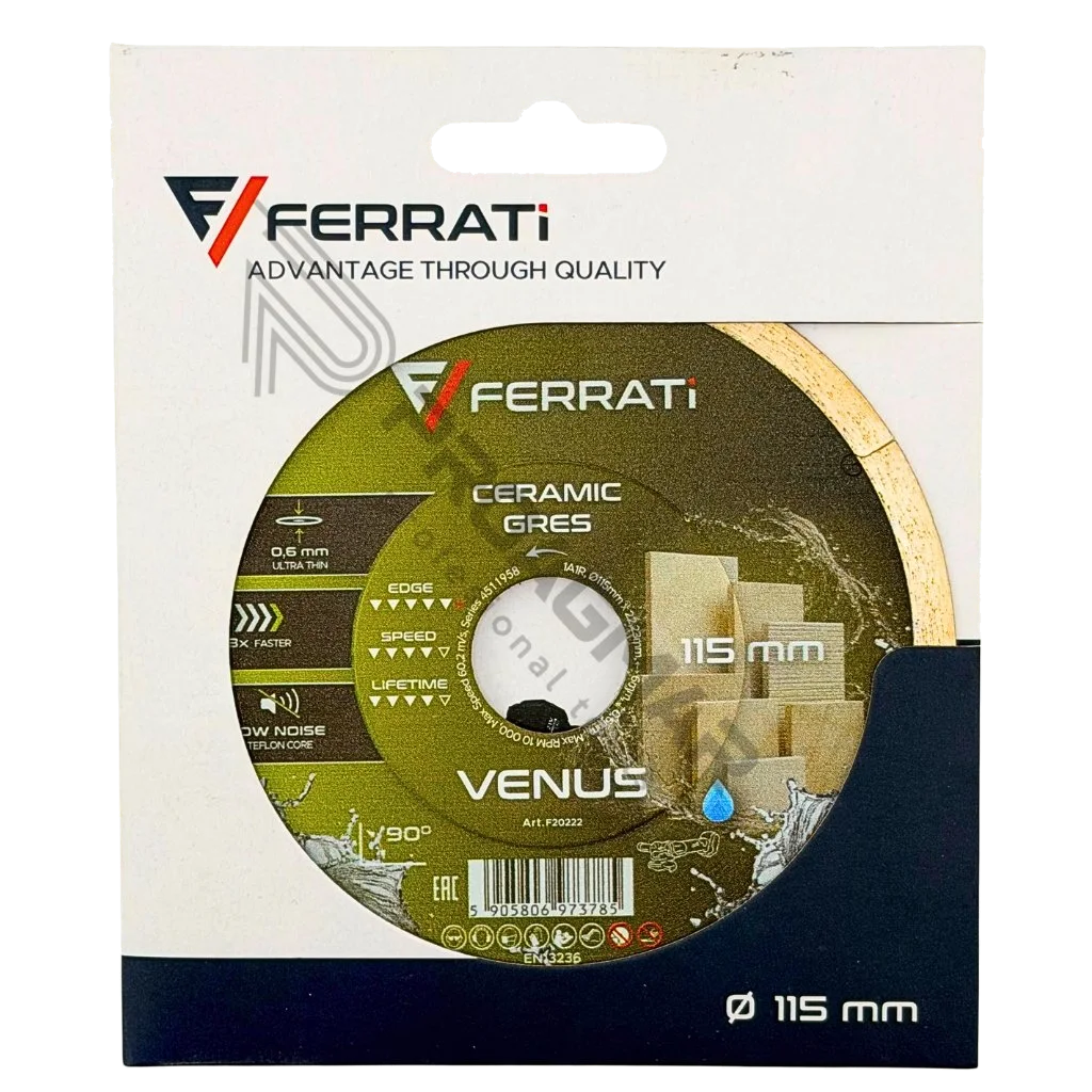 FERRATI VENUS TARCZA 0,6mm 115mm PRECYZYJNE CIĘCIE na mokro - obrazek 5