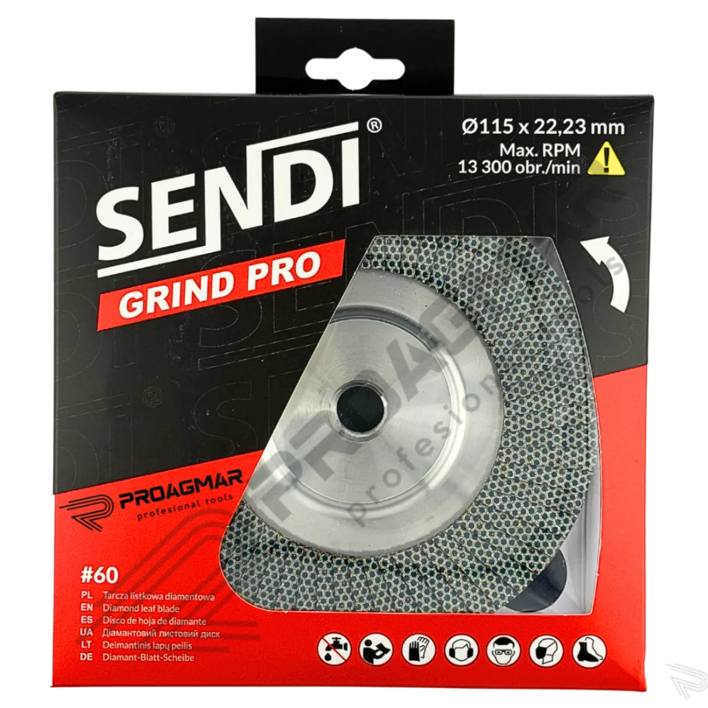 Tarcza SENDI listkowa diamentowa GRIND PRO Ø115mm #60