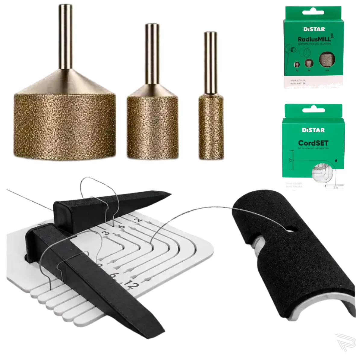 ZESTAW DO WYCINANIA PROFILOWANIA ŁUKÓW W GRESIE DISTAR RADIUSMILL CORDSET