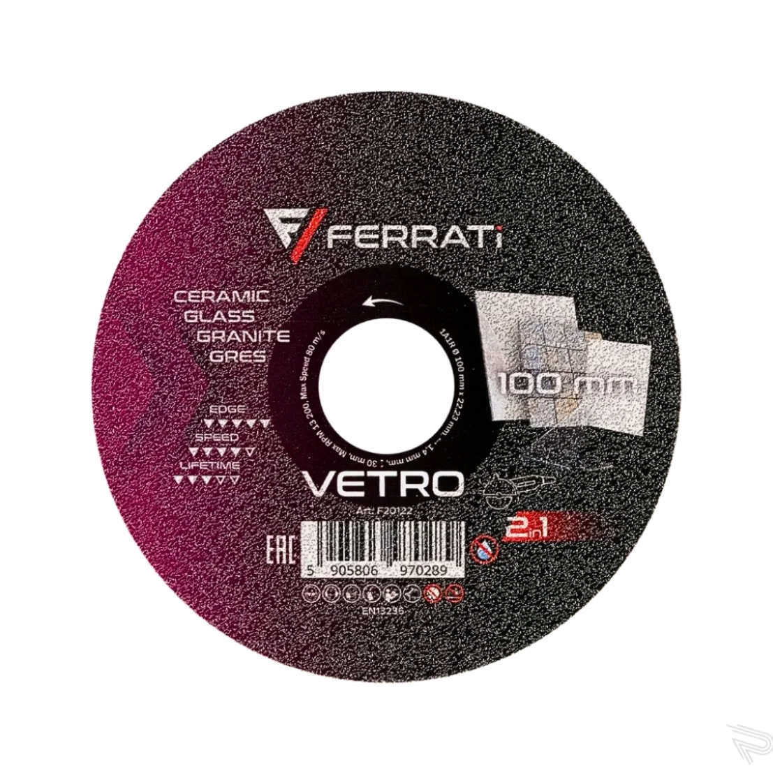 TARCZA FERRATI VETRO TNĄCA I SZLIFUJĄCA100mm