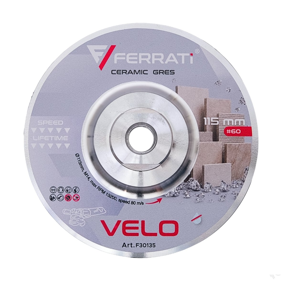 TARCZA LISTKOWA FERRATI VELO Ø115mm #60 DIAMENTOWA - obrazek 3