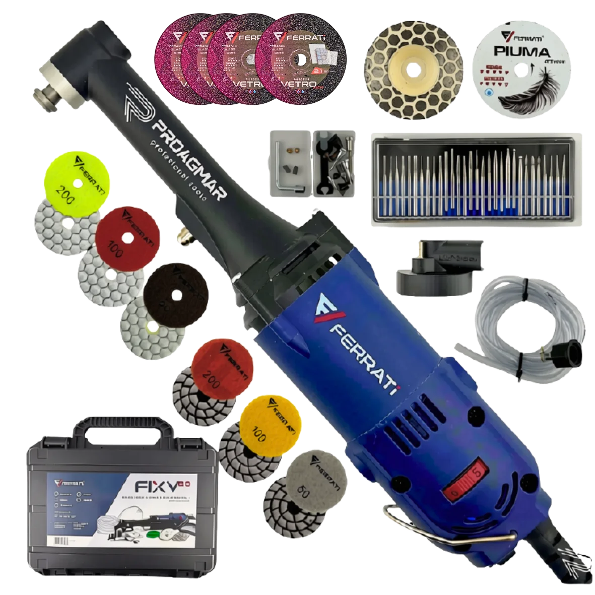 FERRATI FIXY 2.0 2026 MINI SZLIFIERKA WIERTARKA 550W ZESTAW WALIZKA OSPRZĘT