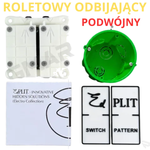 WŁĄCZNIK ROLETOWY ODBIJAJĄCY EDPLIT PODWÓJNY LICOWANY Z PŁYTKĄ BEZ RAMKI