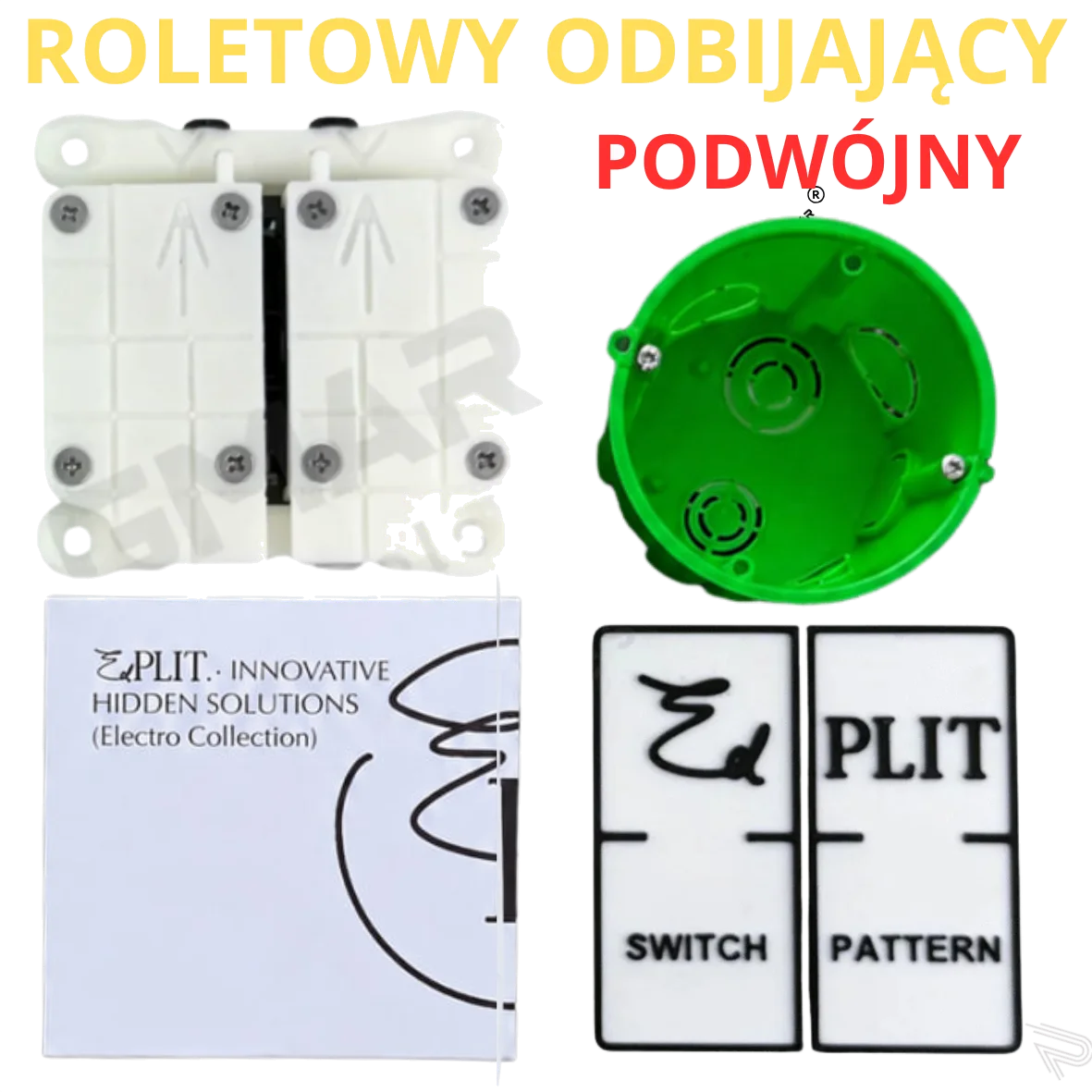 WŁĄCZNIK ROLETOWY ODBIJAJĄCY EDPLIT PODWÓJNY LICOWANY Z PŁYTKĄ BEZ RAMKI
