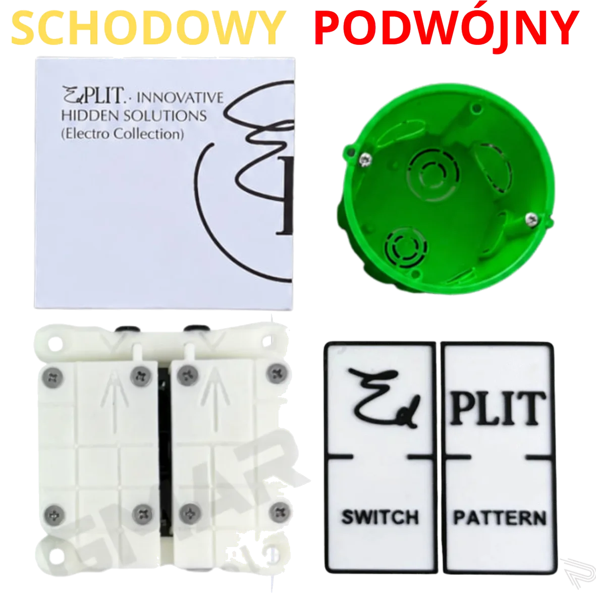 WŁĄCZNIK EDPLIT PODWÓJNY SCHODOWY BEZ RAMKI LICOWANY Z PŁYTKĄ