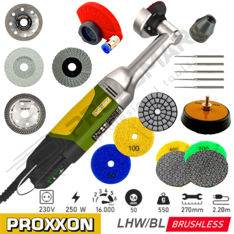 SZLIFIERKA SIECIOWA 250W Z REGULACJĄ OBROTÓW PROXXON ZESTAW LHW/BL 29202